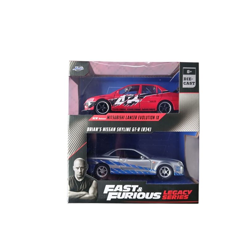 JADA TOYS - Pack Mitsubishi Lancer Evolution IX  Nissan Skyline GT-R R34