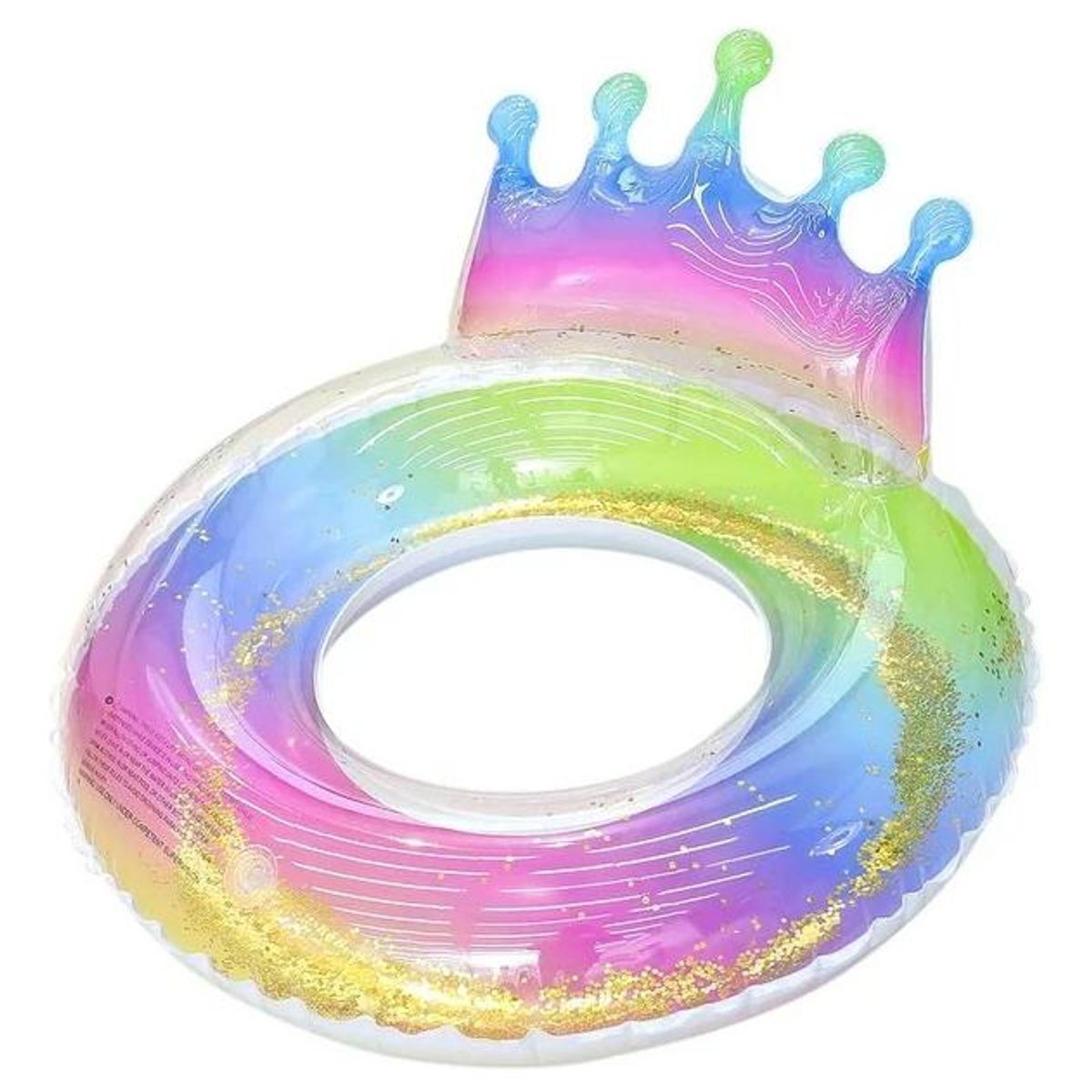 GENERICO - Flotador Inflable con Lentejuelas y Diseño de Corona