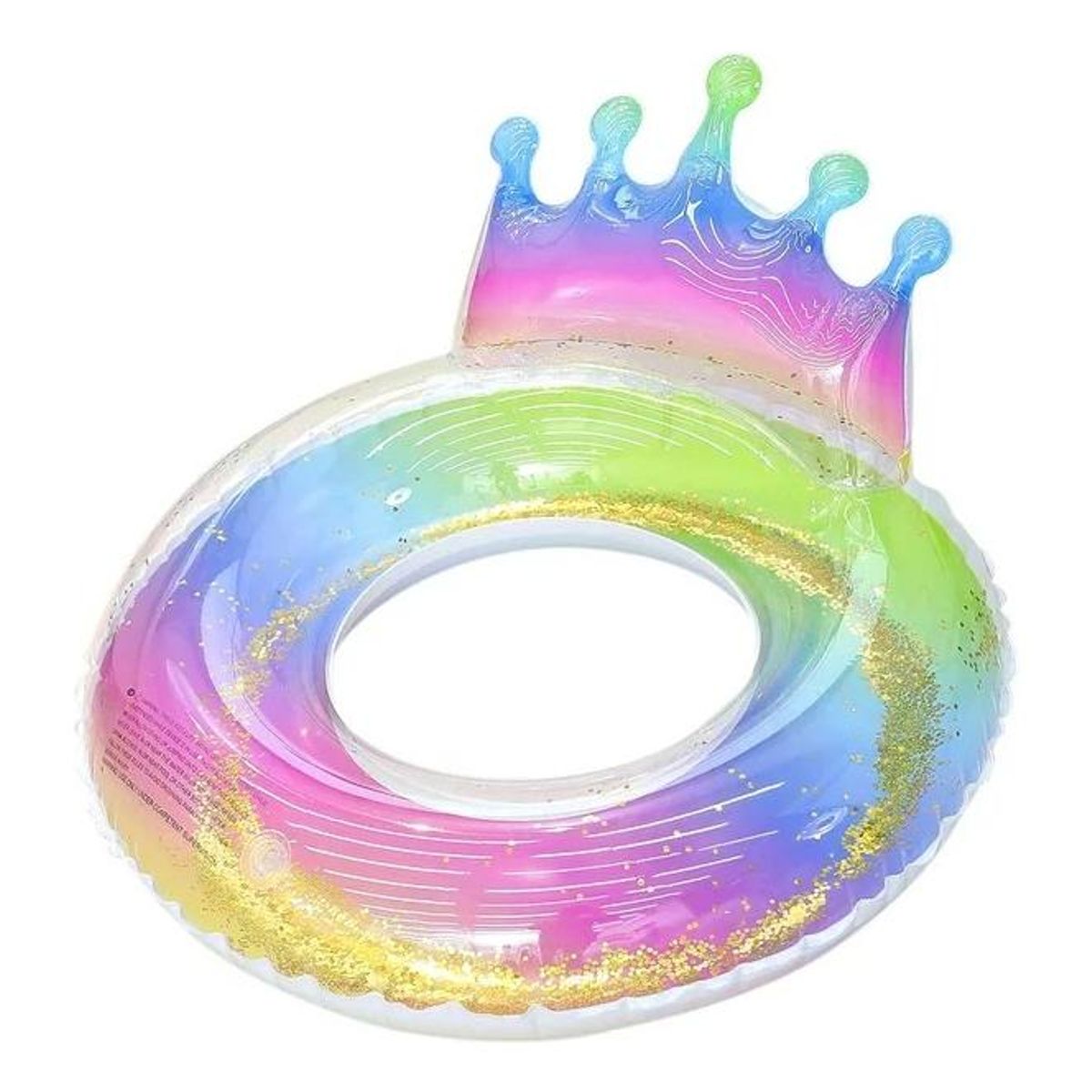 GENERICO - Flotador Inflable con Lentejuelas y Diseño de Corona
