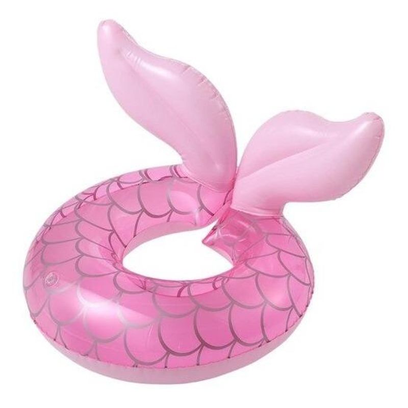 GENERICO - Flotador Infantil Sirena Rosa para Playa y Piscina 60cm