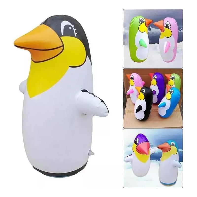 GENERICO - Divertido Mono Inflable Pingüino para Niños 91 cm Boxeo