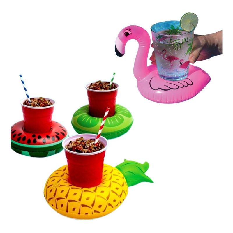 GENERICO - Pack de 12 Flotadores Inflables de Diseño Colorido para Bebidas