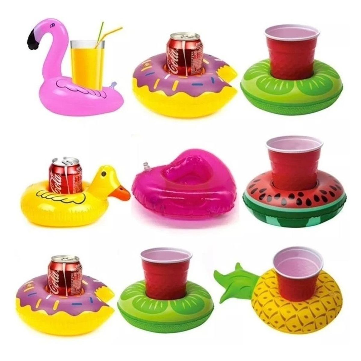 GENERICO - Divertidos Flotadores de Vaso para Piscina - 12 Diseños