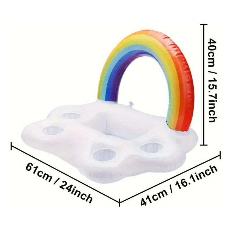 GENERICO - Bandeja Flotante Arcoiris para Fiestas en Piscina o Jacuzzi