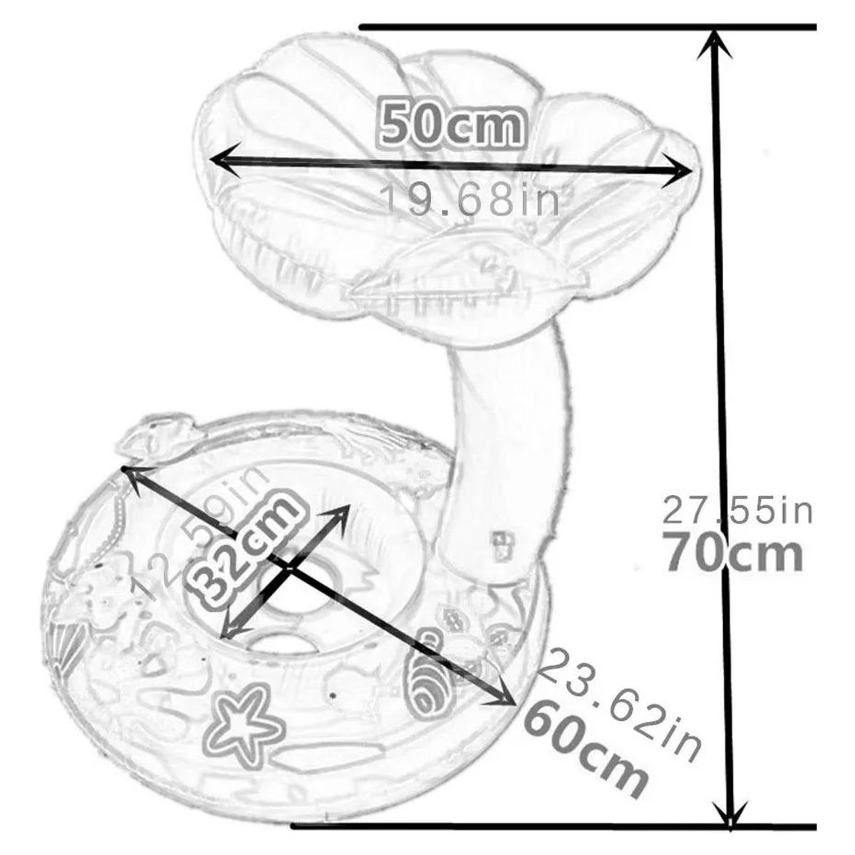 GENERICO - Flotador Redondo con Sombrilla y Diseño de Palmera Infantil