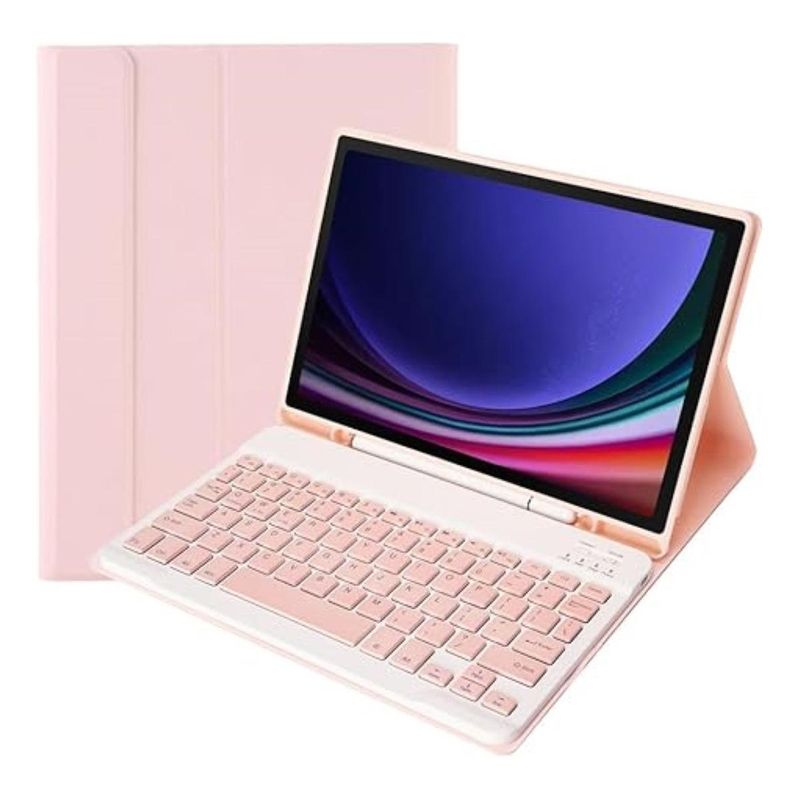 GENERICO - Funda Rosa con Teclado Bluetooth y Soporte para Lápiz S9S9 Fe