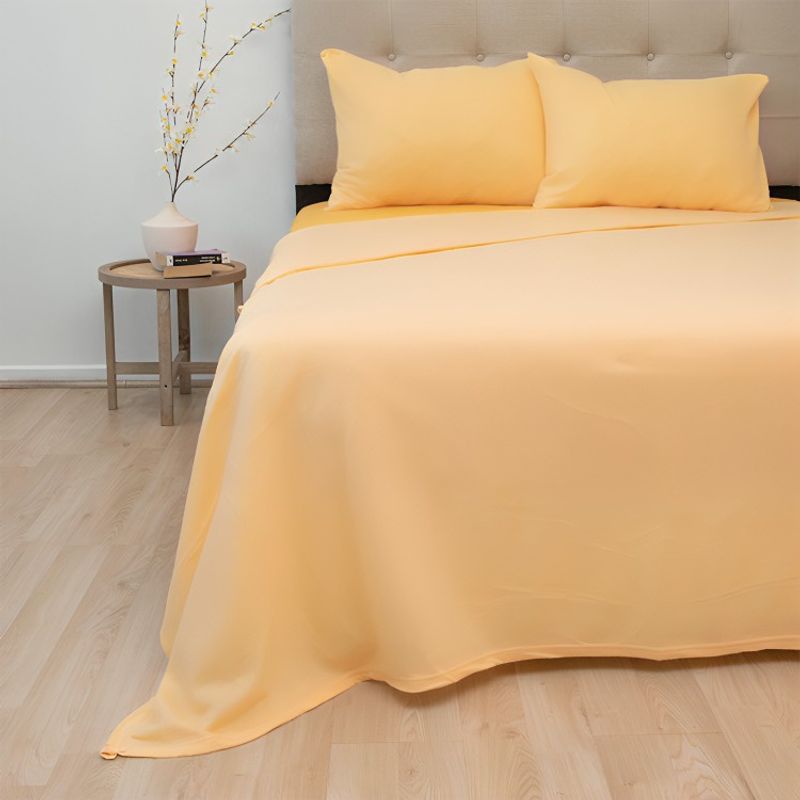 DORAL - Sábanas de Polar Composé King 2,5 Plazas / Bicolor Amarillo – Doral