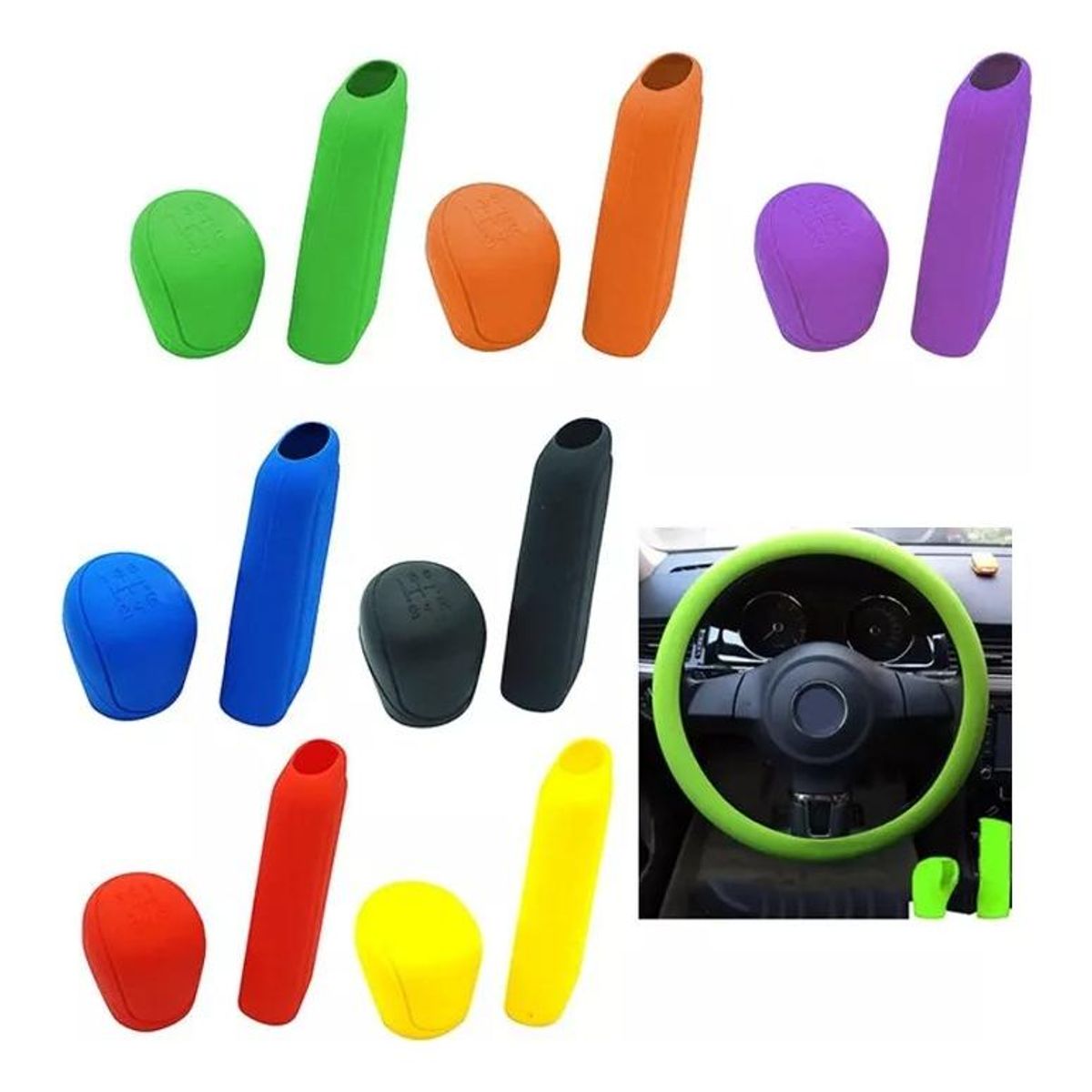 GENERICO - Kit Universal de Silicona para Volante Pomo y Freno