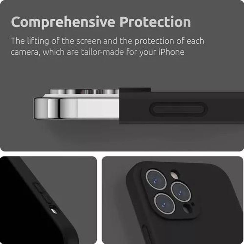 GENERICO - Funda Antimicrobial Negra para iPhone 14 Pro Max Resistente