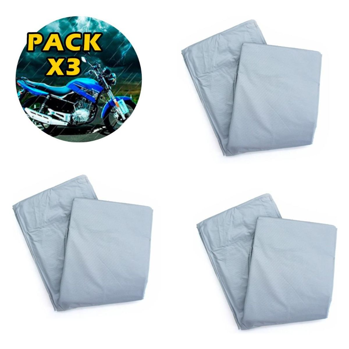 GENERICO - Funda Protectora Impermeable para Moto - Pack de 3 unidades