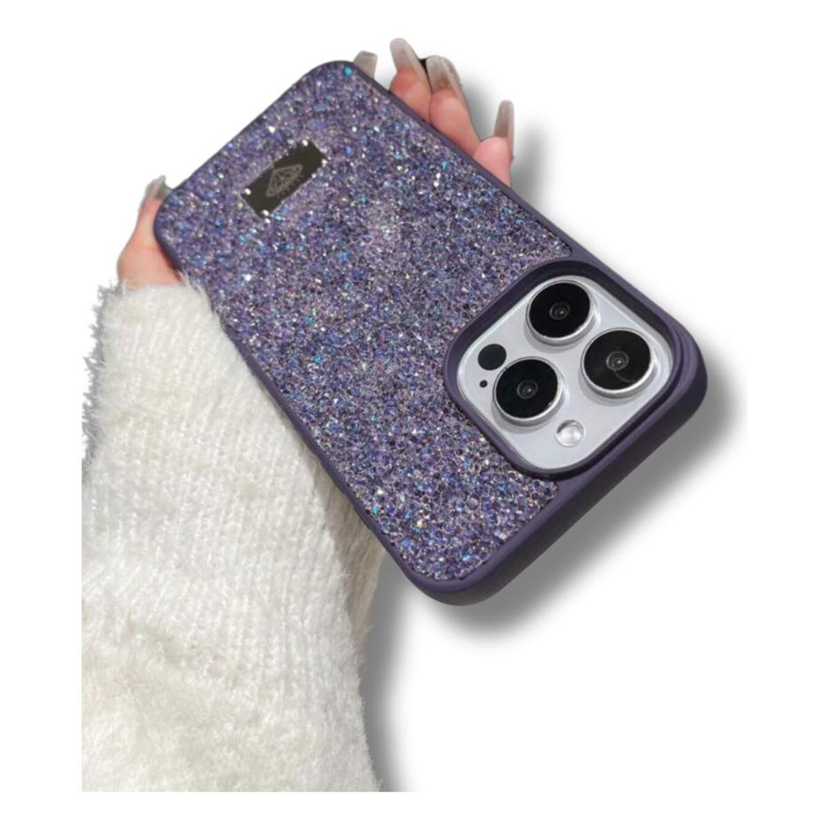 GENERICO - Funda Elegante Textura Brillante para iPhone en Silicona