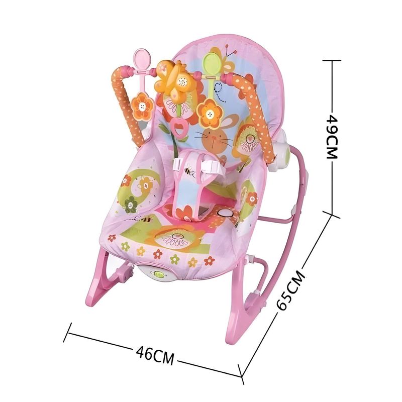 GENERICO - Mecedora Silla Para Bebé niña con vibracion Rosado