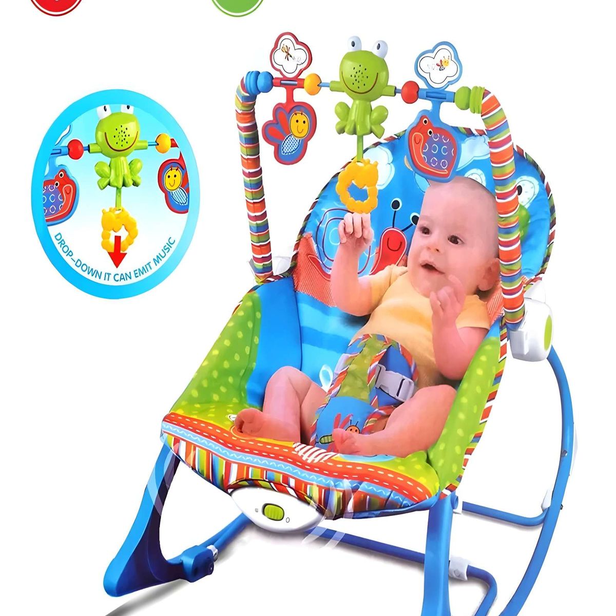 GENERICO - Mecedora Silla Para Bebé niño con vibracion Azul