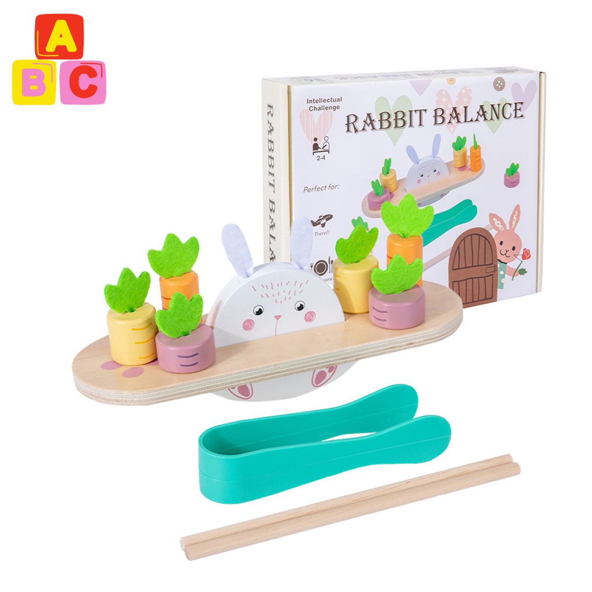 ABC - Juego de Equilibrio de Madera para Niños Educativo
