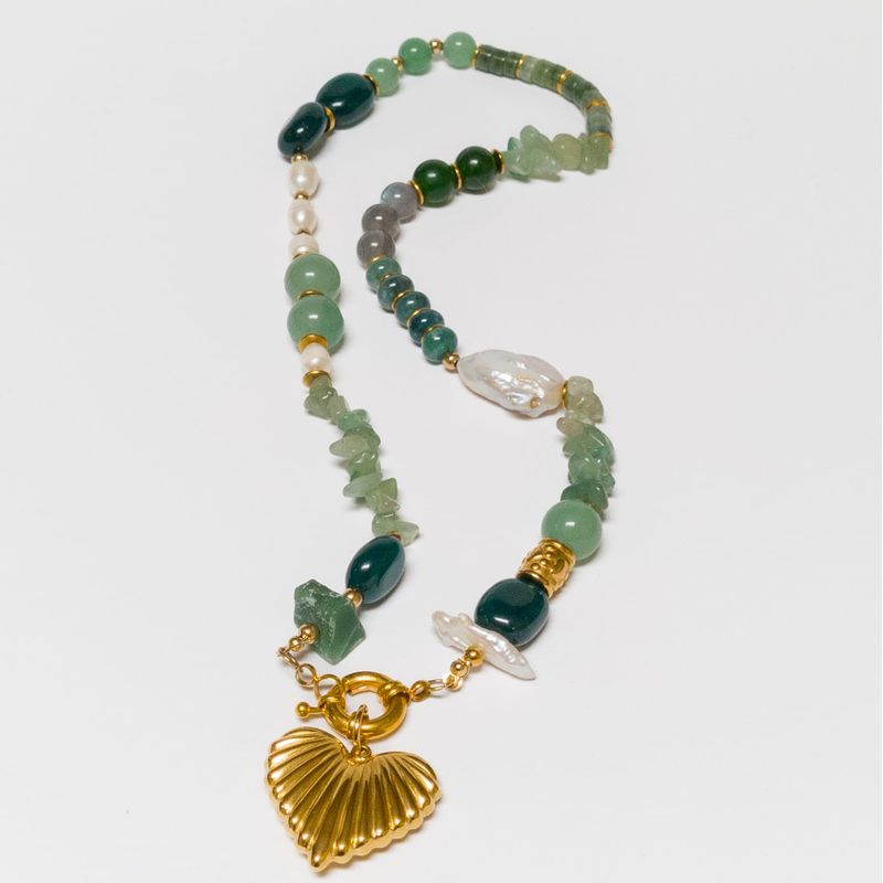 GENERICO - Collar Green Mix - piedras naturales