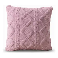 ARMONIA - Funda cojín pelo trenzado lila suave 45x45 decoración 758