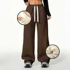 AGW - Pantalón Buzo Algodón Térmico Forrado en Chiporro Palazzo