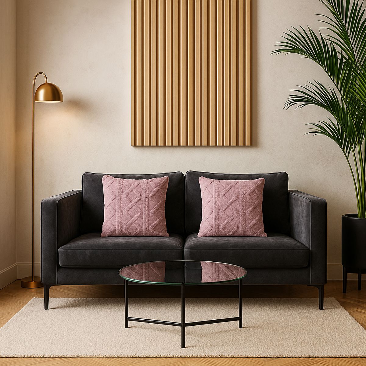 ARMONIA - Pack 2 fundas cojín pelo trenzado lila suave 45x45 decoración 758