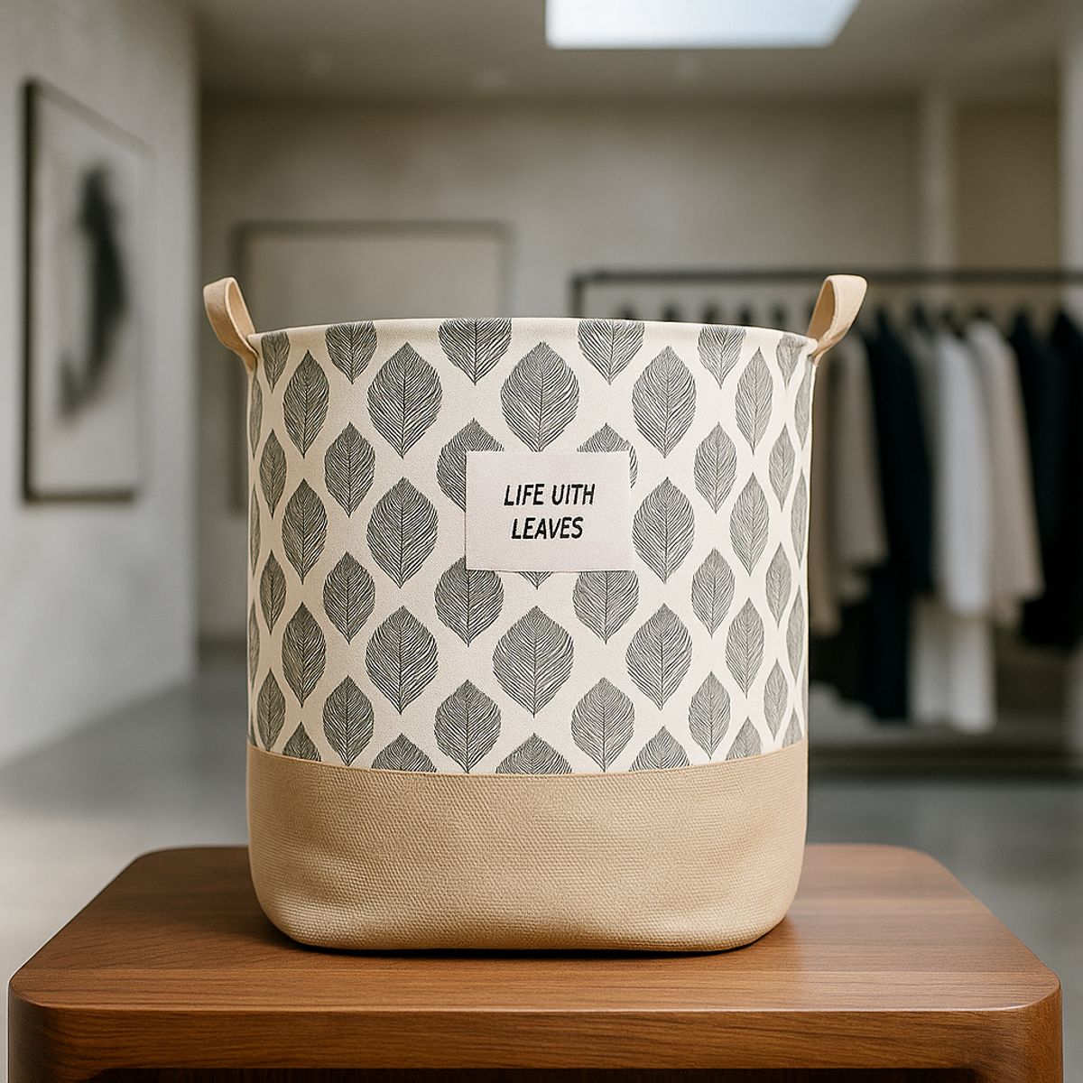 ARMONIA - Cesta yute 40x50 hojas pequeñas organizador living CL 692