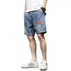 EDWINAYY - Bermuda Short Clásico Denim Para Hombre Americanino Casual