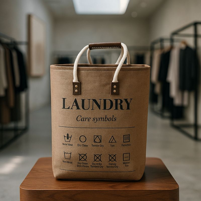 ARMONIA - Canasto organizador ropa Deluxe marrón 50x32x32 baño 699