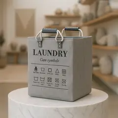 ARMONIA - Canasto organizador ropa Deluxe gris 50x32x32 baño 698