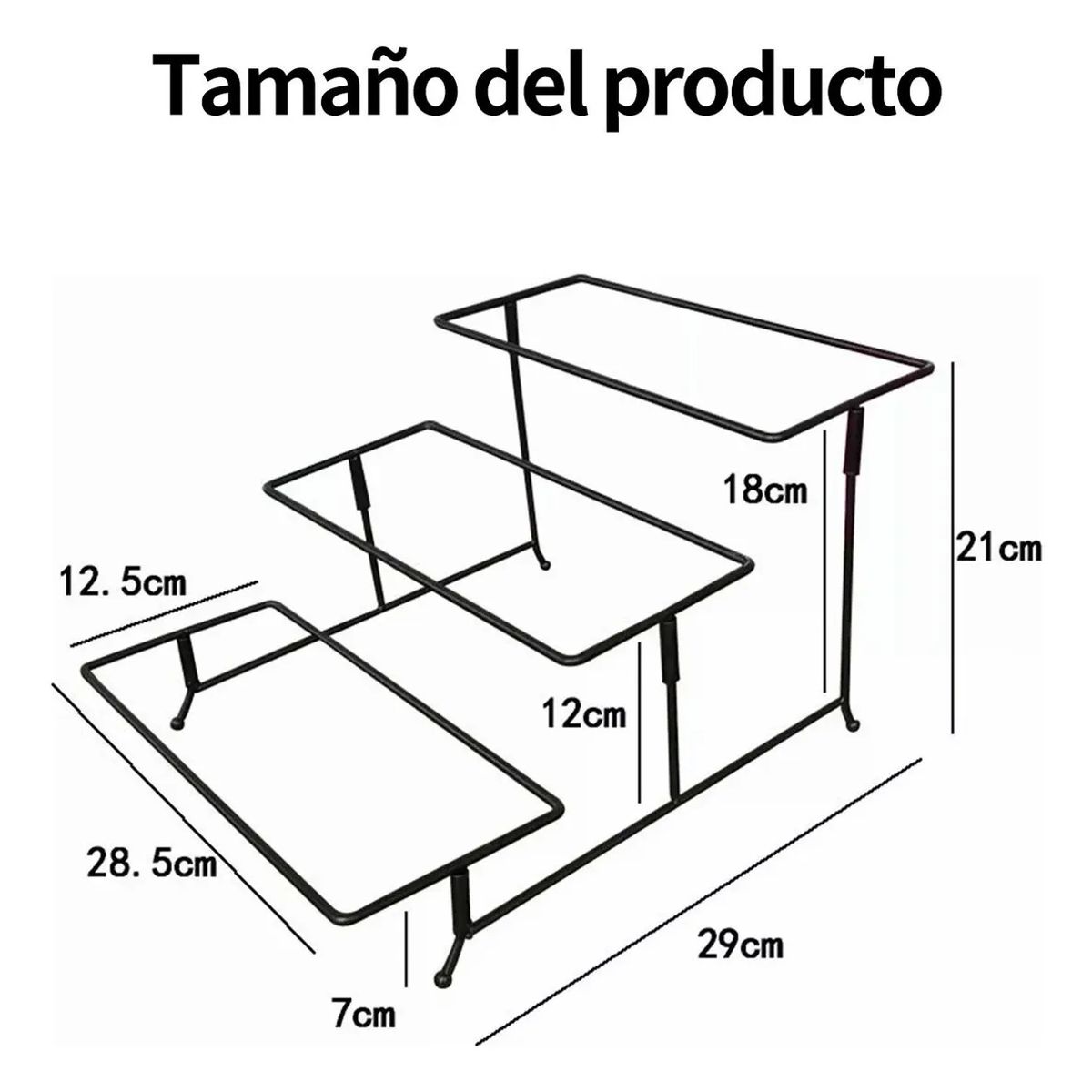 KUANGYE - 3 Piso Metal Soporte De Exhibición Para Comida Organizador