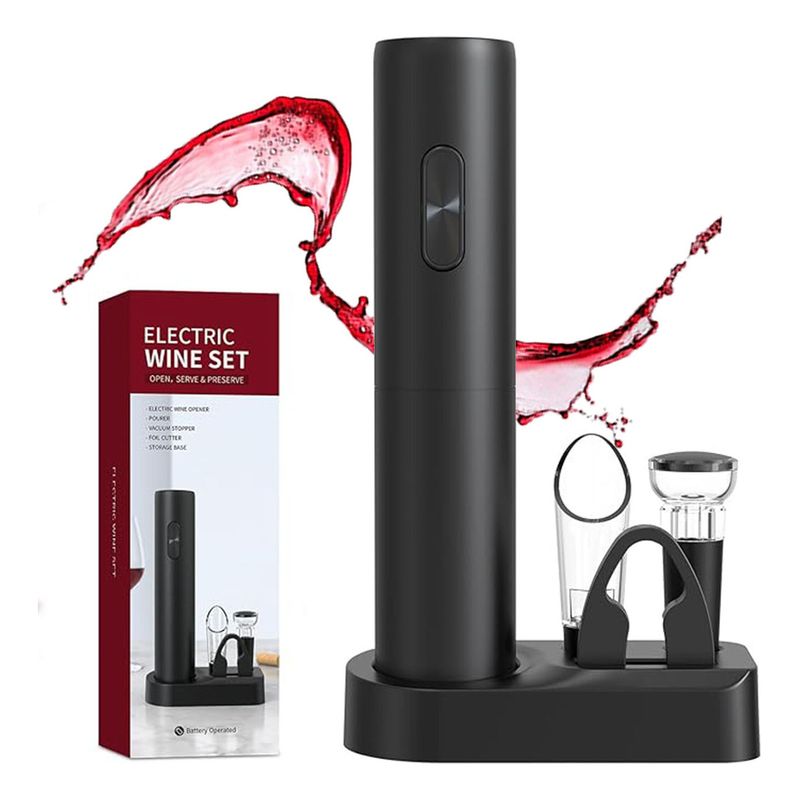 EDWINAYY - Descorchador De Vino Eléctrico A Batería Sacacorcho Abridor