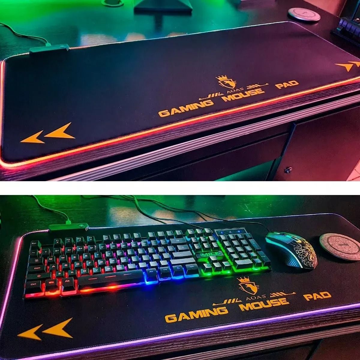 GENERICO - Gaming Mouse Pad Gamer Rgb Led Antideslizante S4000