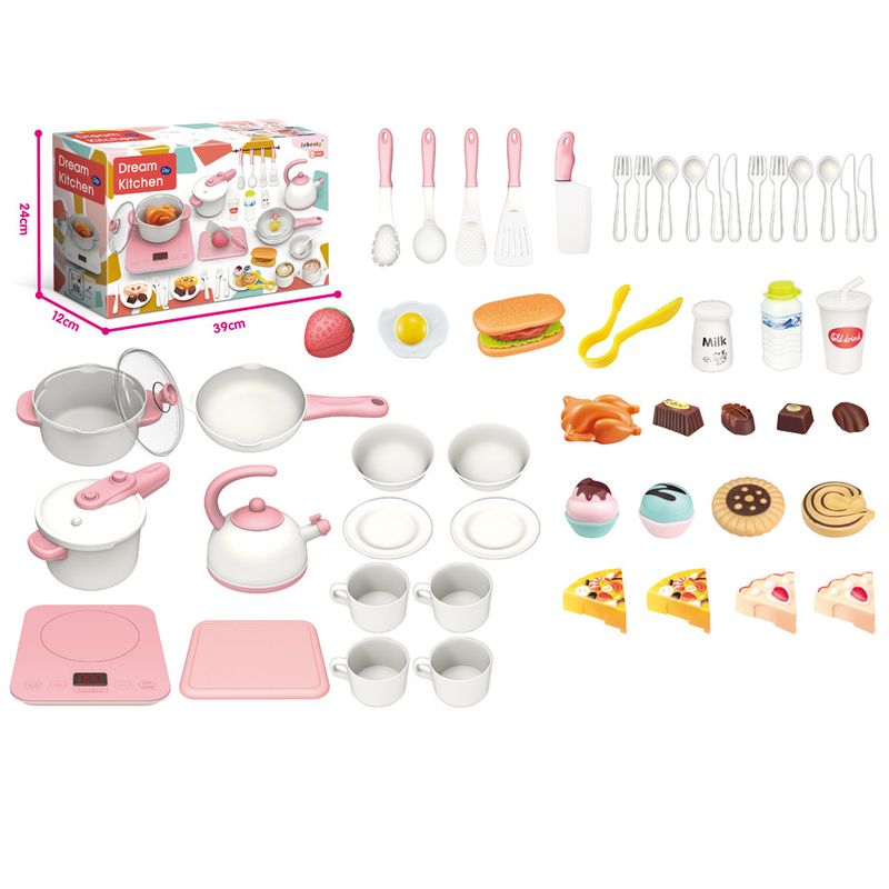 GENERAC - 55pcs Juguete De Cocina Para Niños Utensilio + Sonido Musica