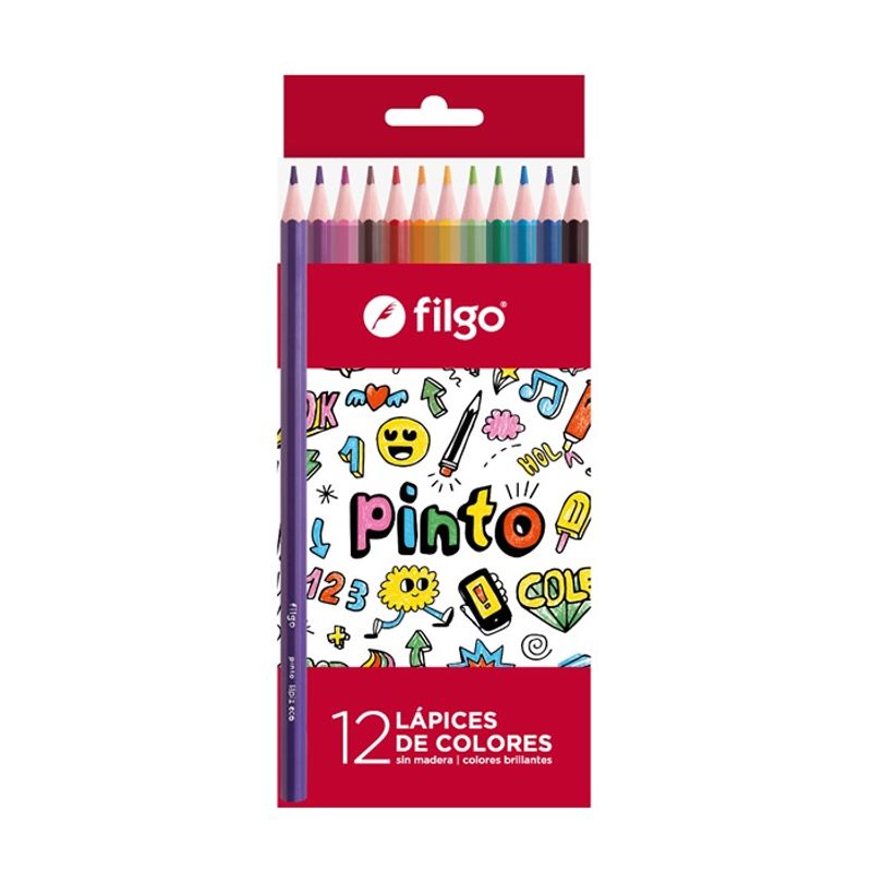FILGO - Filgo Lápices Colores de Resina PINTO Estuche 12 Surtido
