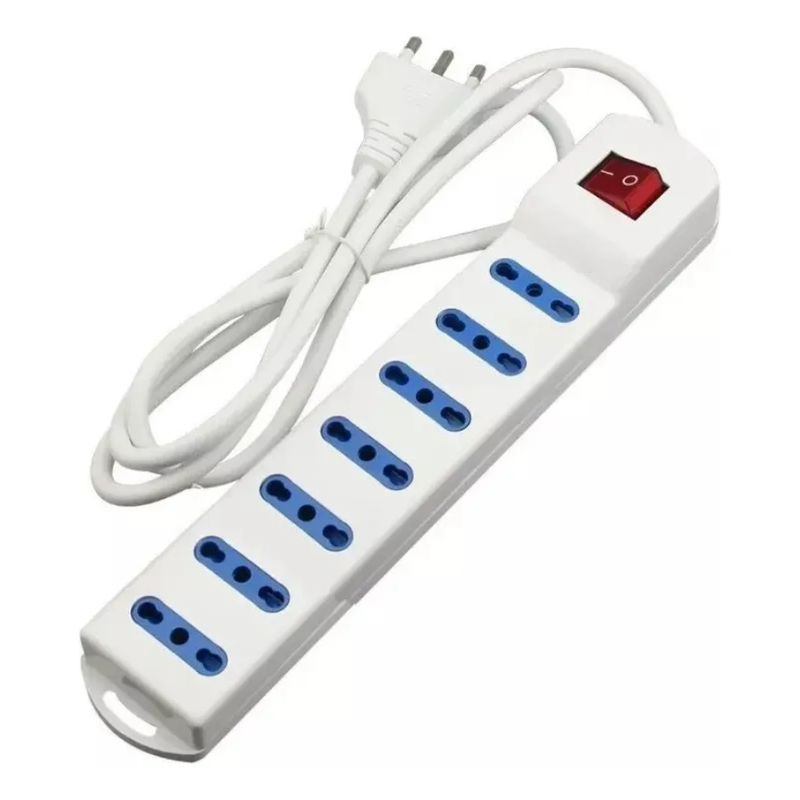 GENERICO - Alargador Zapatilla Switch 7 Posiciones 1.5 Metros  Color BLANCO