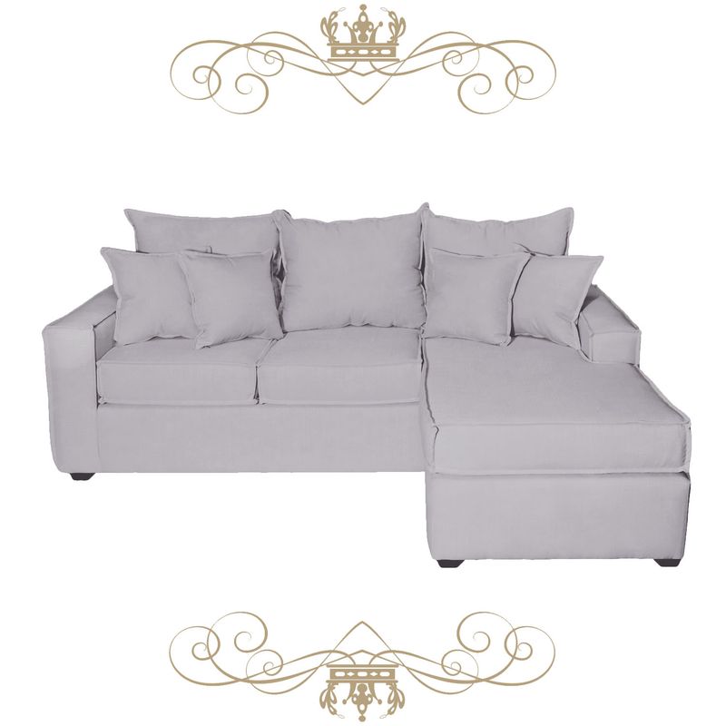 LIVINGYTERRAZAS CL - Sofá Reforzado Homero Plus 210x155 Paquetes de Resorte en Gris Claro