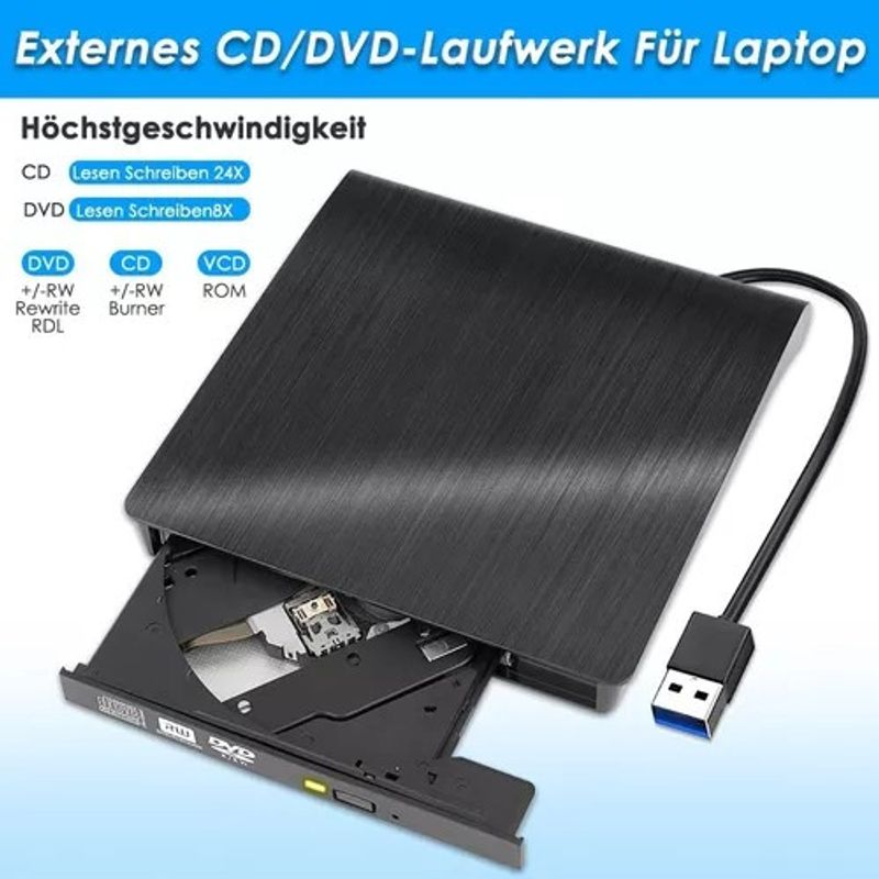 EDWINAYY - Grabadora Dvd Lector De Cd Externo Usb 30+ Type C Quemador