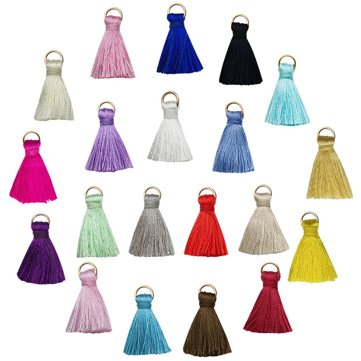 GENERICO - Anillo Colgante De Seda De Colores Con Borla Pequeña