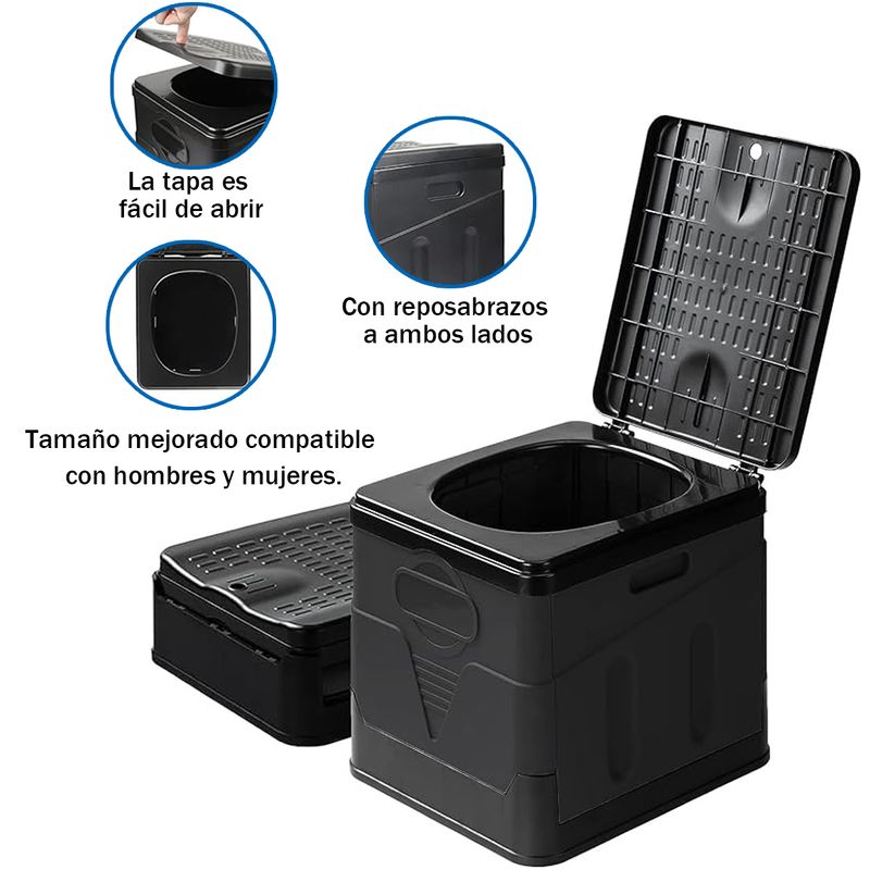 EDWINAYY - Baño Químico Portátil 20-litros Reusable Camping Outdoor