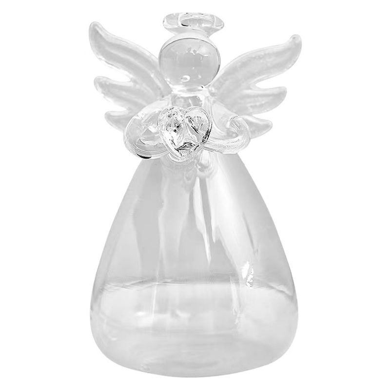 DANWEILE - Jarrón de cristal transparente con diseño de angelito creativo