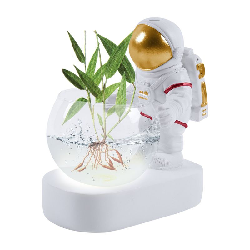 DANWEILE - Jarrón de cristal dorado con forma de astronauta