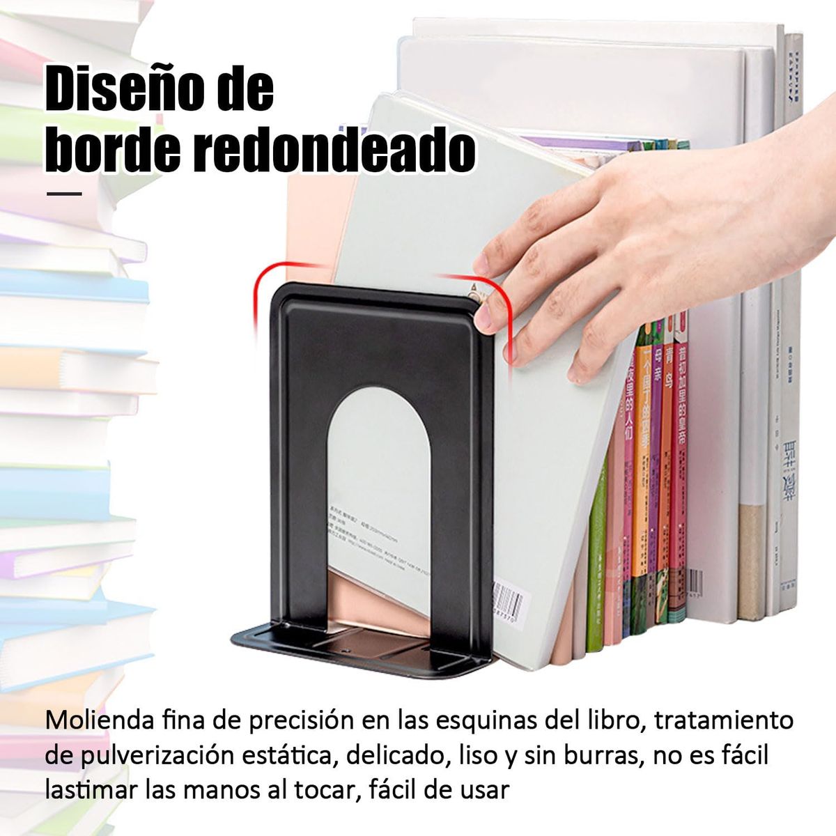 KUANGYE - Soporte Para Sujetalibros 5 Pares De Soportes Para Libros