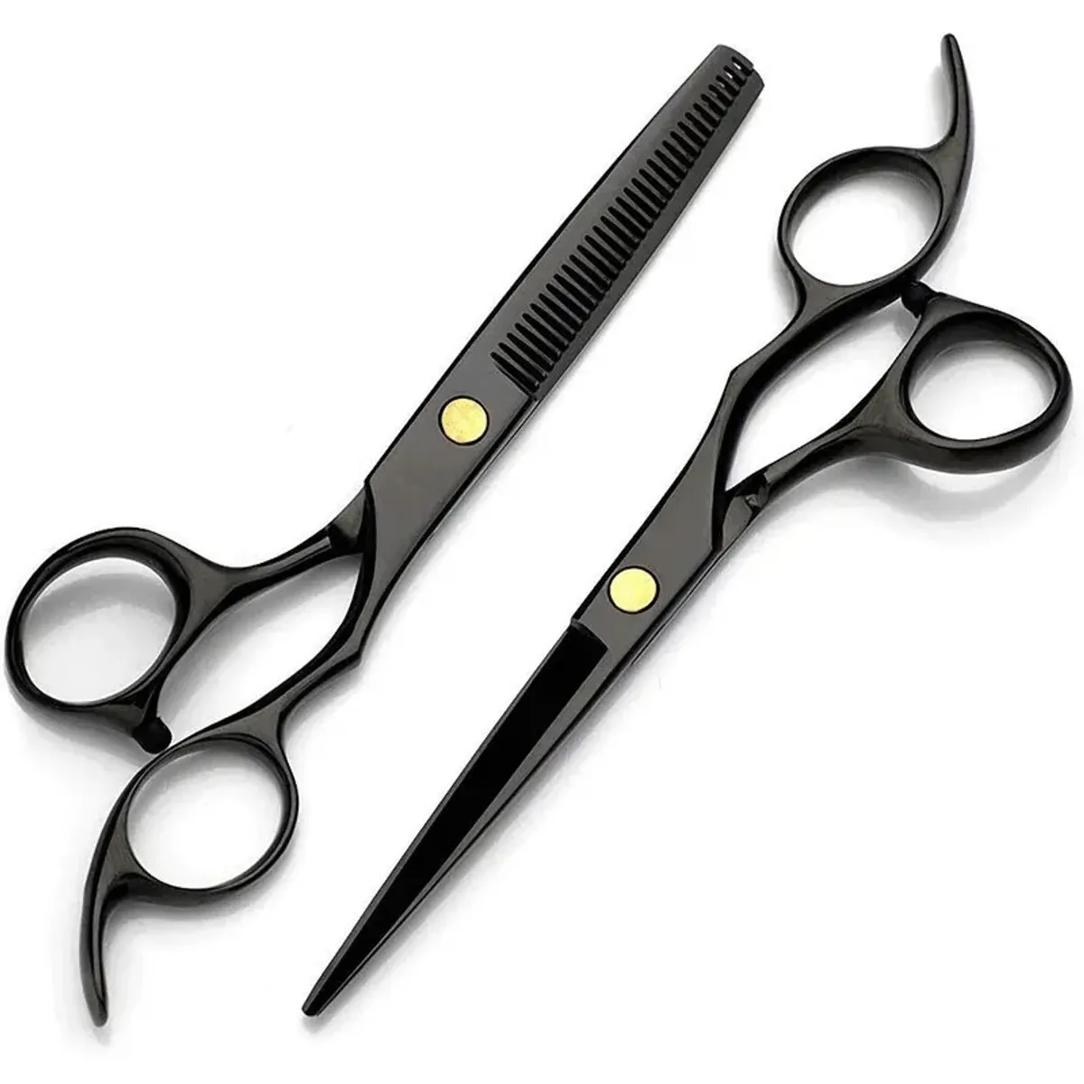 KUANGYE - Kit Tijera Profesional Entresacadora + Filo Navaja + Estuche