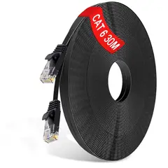 KUANGYE - Cable 30m Red Lan Ethernet Plano Cable Cat6 1000mbps Rj45