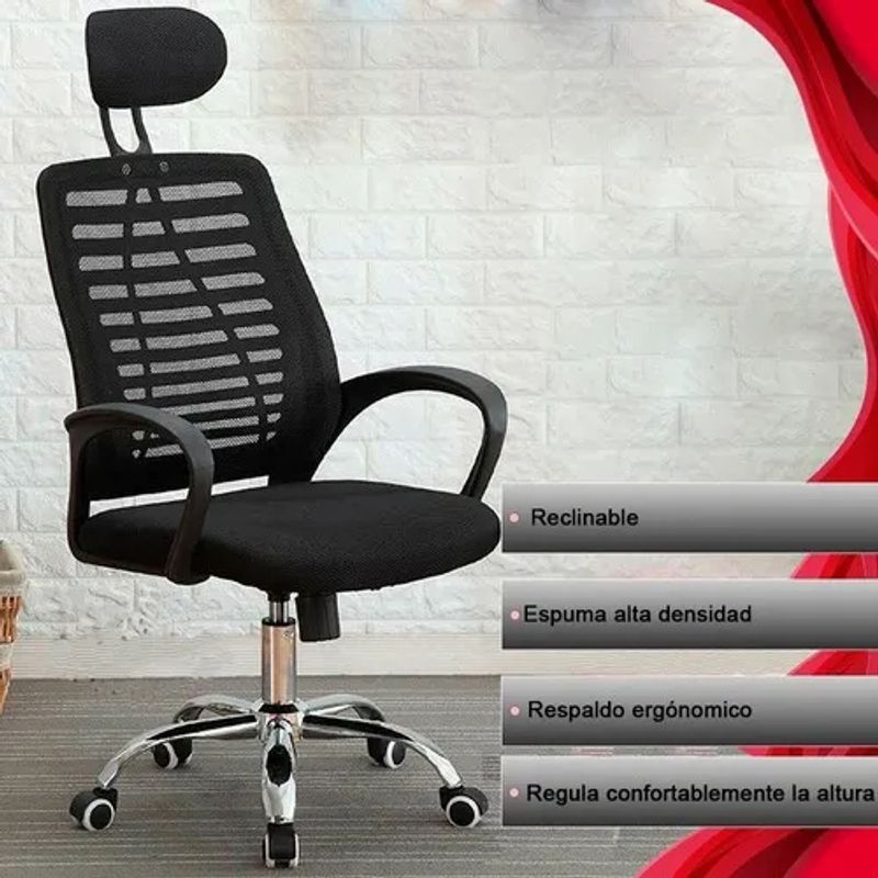 GENERICO - Silla Oficina O Escritorio Respaldo Ergonómico Cabecera Milan
