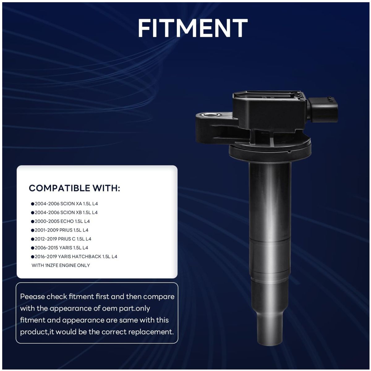 KUANGYE - Bobina Ignicion Para Toyota Yaris 1.3 1.5 1999 - 2017