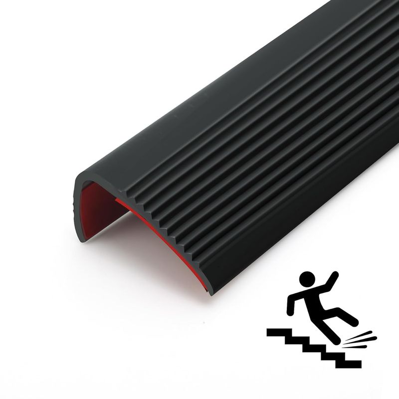 ATURE - Tiras Antideslizantes De Goma 3m Para Escaleras Negro  Gris