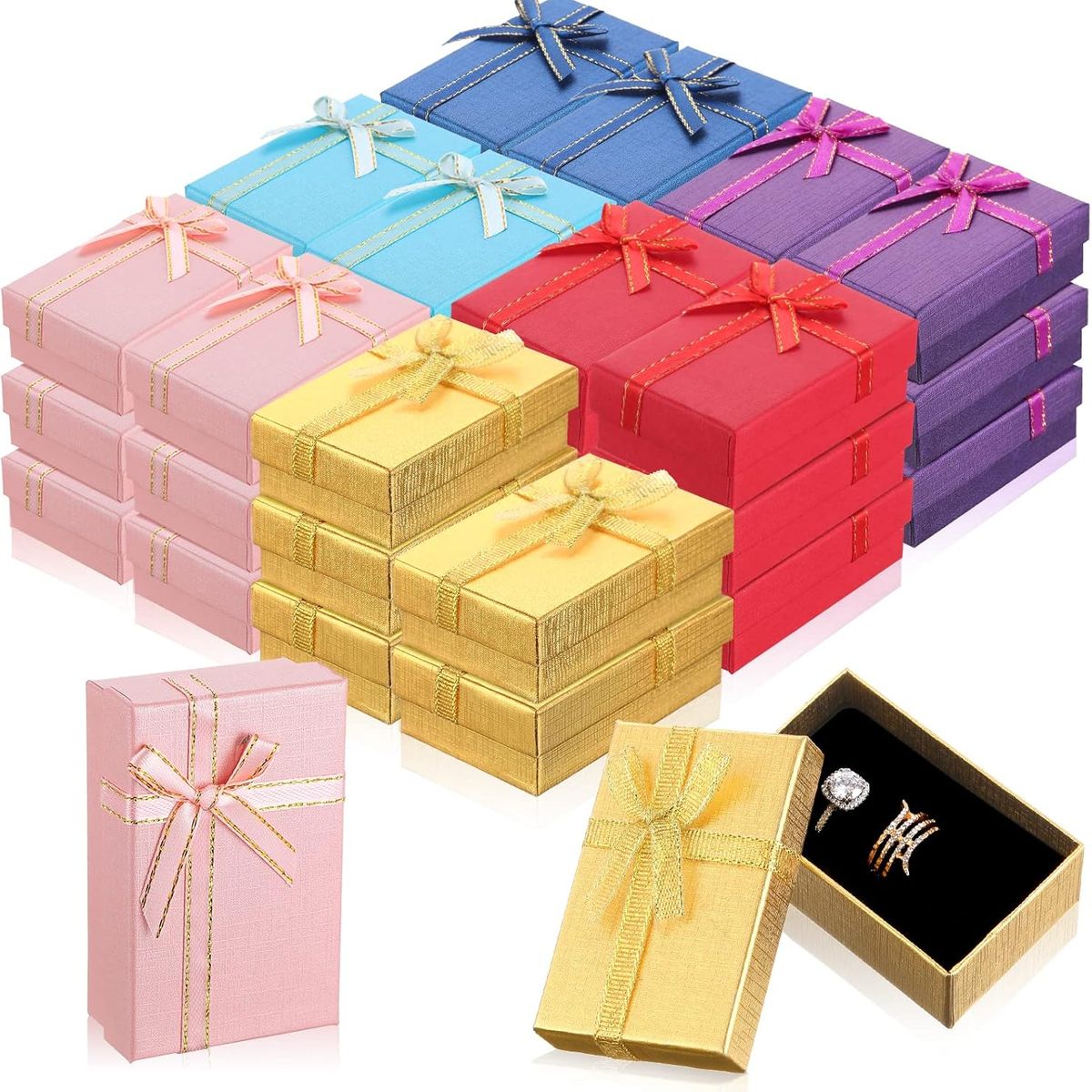 KUANGYE - Pack 48 Cajas Carton Joyas Conjuntos Cadenas 8x5cm Regalo