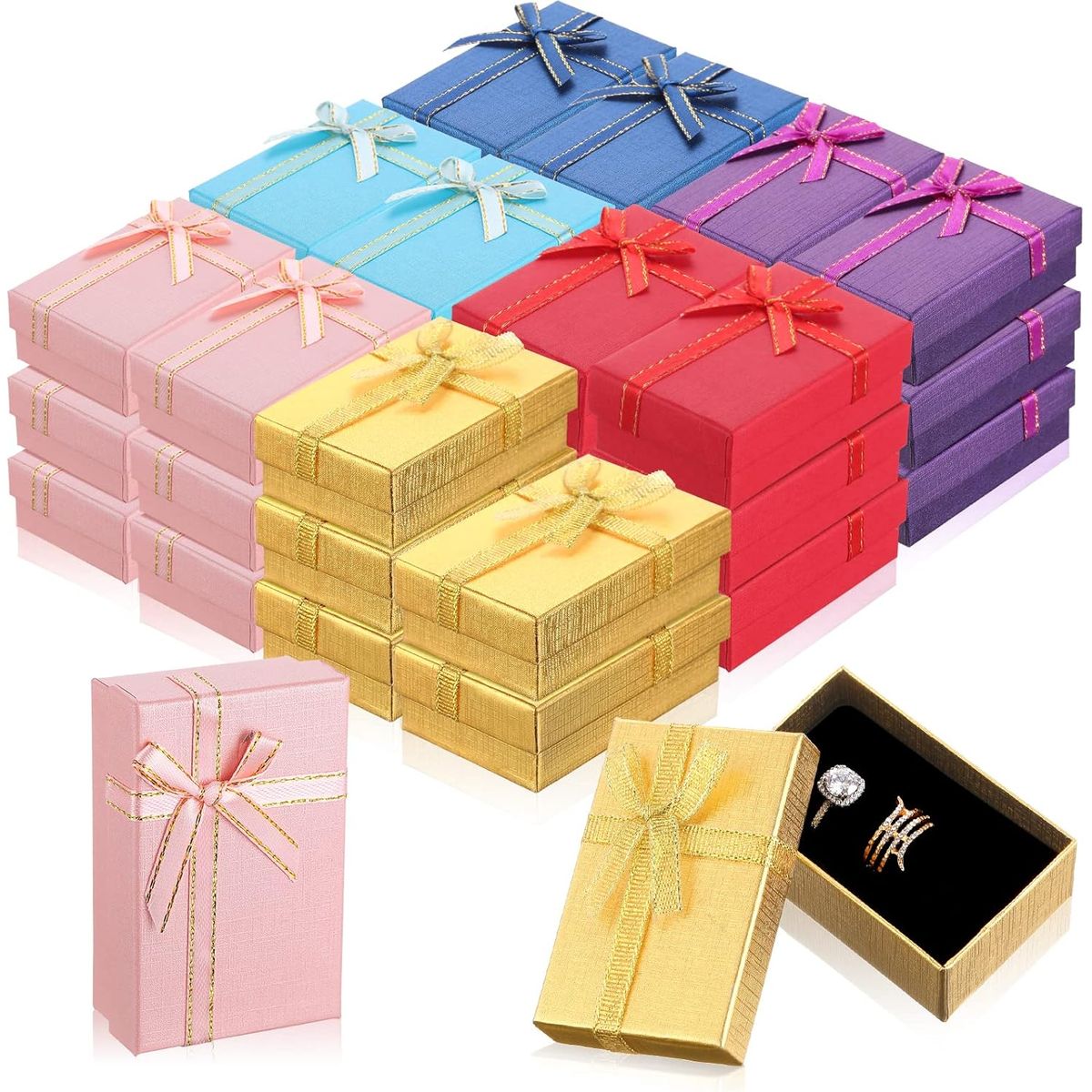 KUANGYE - Pack 48 Cajas Carton Joyas Conjuntos Cadenas 8x5cm Regalo