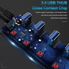 LISM - Hub Splitter Usb 3.0 A 4x Usb 3.0 Windows Mac Indicador Led