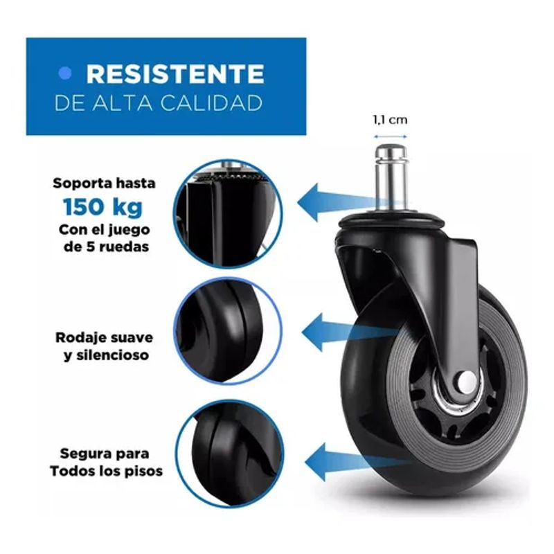 GENERICO - Ruedas Para Silla Escritorio Tipo Roller Universales