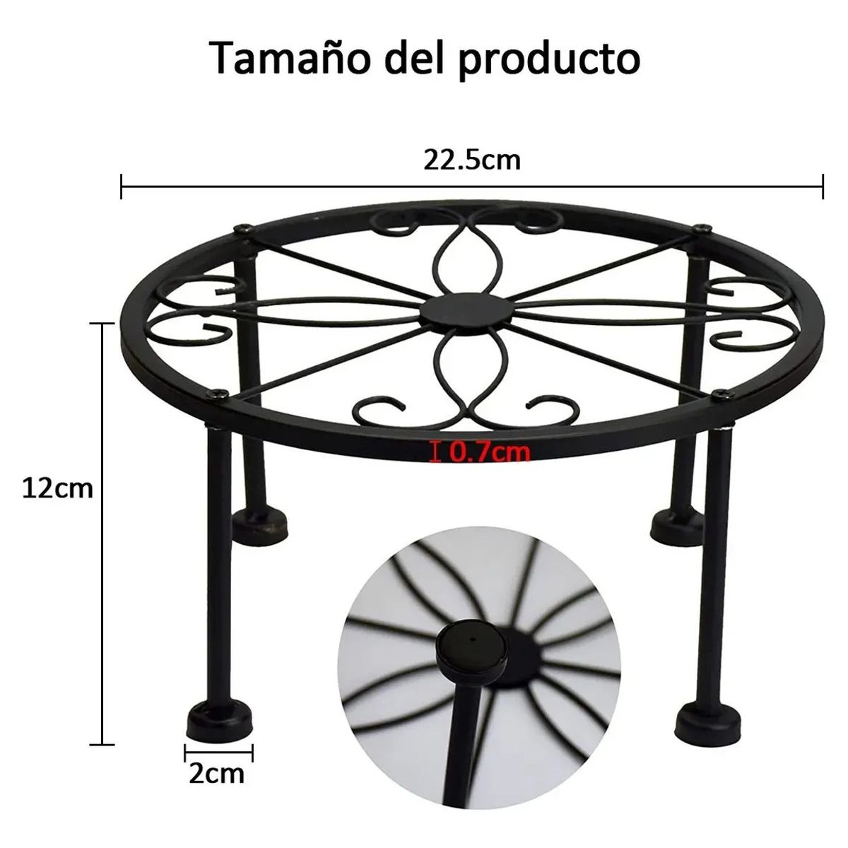 KUANGYE - 2 Soporte Macetero Planta Retirable Interior Y Exterio 22cm