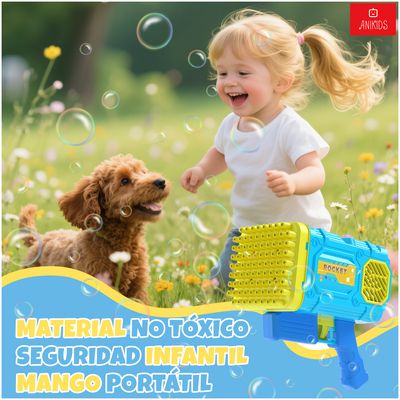 Imagen 2 del producto Pistola Lanza Burbujas Bazooka 86 Agujeros Luz Juguete Niños